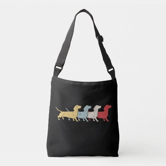Dachshund Retro Crossbody Tas (Voorkant)