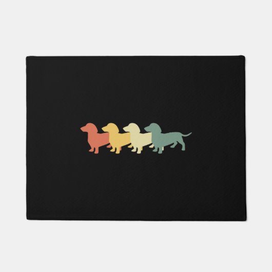 Dachshund Retro Deurmat (Voorkant)