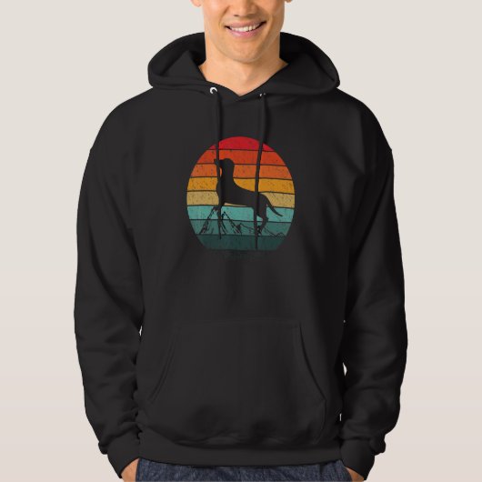 Dachshund Retro Dog Mannen Hoodie (Voorkant)