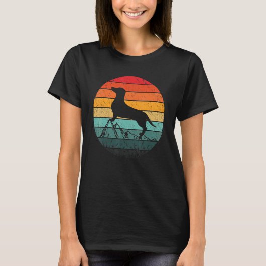 Dachshund Retro Dog Mannen T-shirt (Voorkant)