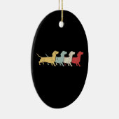Dachshund Retro  Keramisch Ornament (Rechts)