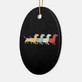 Dachshund Retro  Keramisch Ornament (Links)