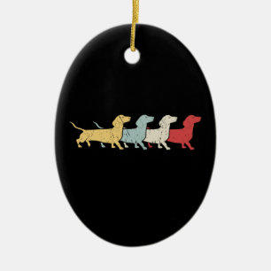 Dachshund Retro  Keramisch Ornament