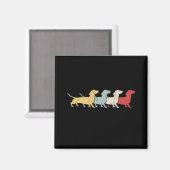 Dachshund Retro  Magneet (Voorkant / Achterkant)