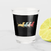 Dachshund Retro Shot Glas (Voorkant)