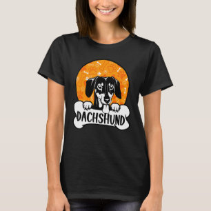 Dachshund Retro Silhouette Cute Dog T-shirt