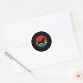 Dachshund Retro Sunset Dog Daschund Ronde Sticker (Envelop)