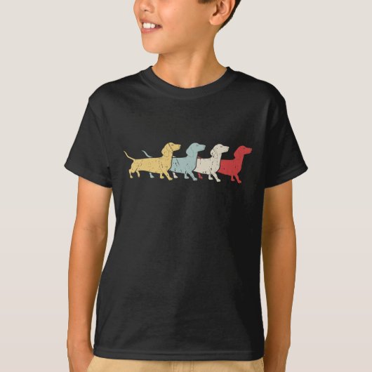 Dachshund Retro  T-shirt (Voorkant)