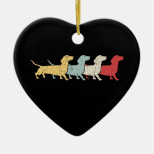 Dachshund Retro Vintage Keramisch Ornament