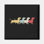 Dachshund Retro Vintage Magneet (Voorkant)