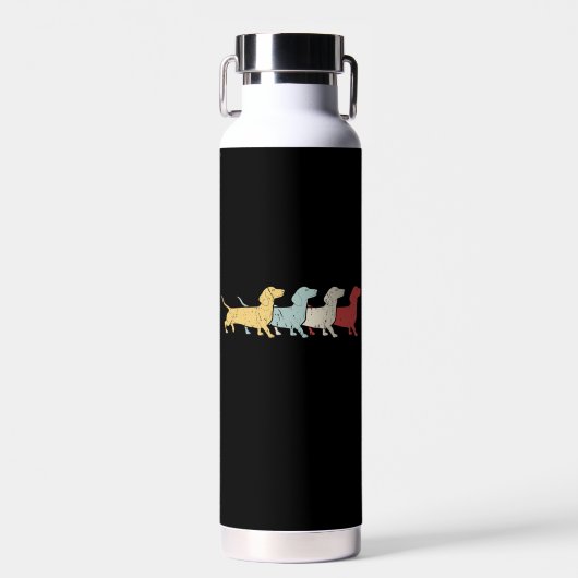 Dachshund Retro Vintage Waterfles (Voorkant)