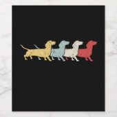 Dachshund Retro  Wijn Etiket (Enkel label)