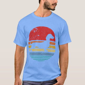Dachshund Retro Zonsondergang Hond Daschund meisje T-shirt