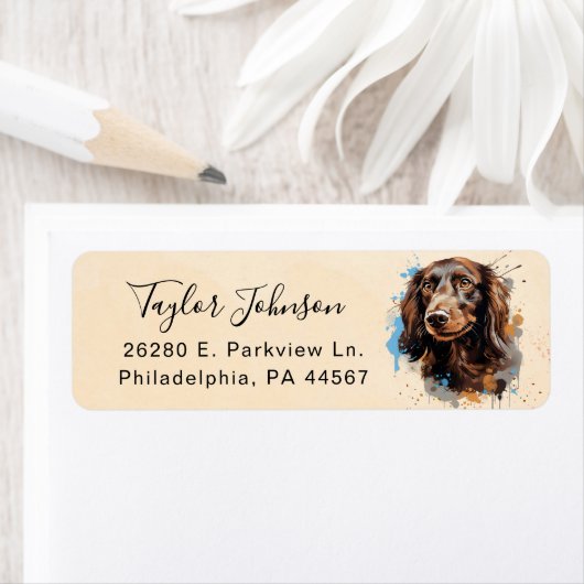 Dachshund Return Address Label (Insitu)