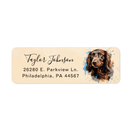 Dachshund Return Address Label (Voorkant)