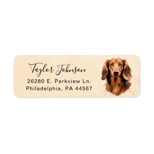 Dachshund Return Address Label (Voorkant)