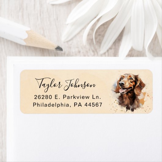 Dachshund Return Address Label (Insitu)