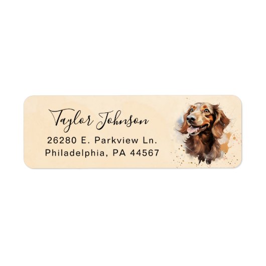 Dachshund Return Address Label (Voorkant)