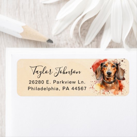 Dachshund Return Address Label (Insitu)