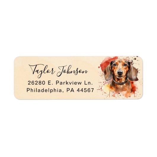 Dachshund Return Address Label (Voorkant)