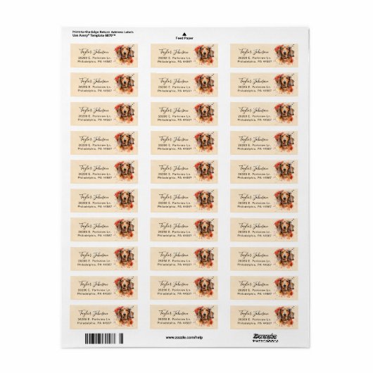 Dachshund Return Address Label (Full Sheet)