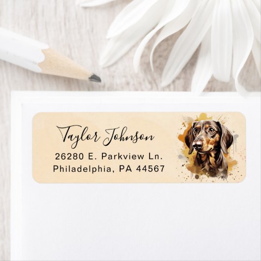 Dachshund Return Address Label (Insitu)