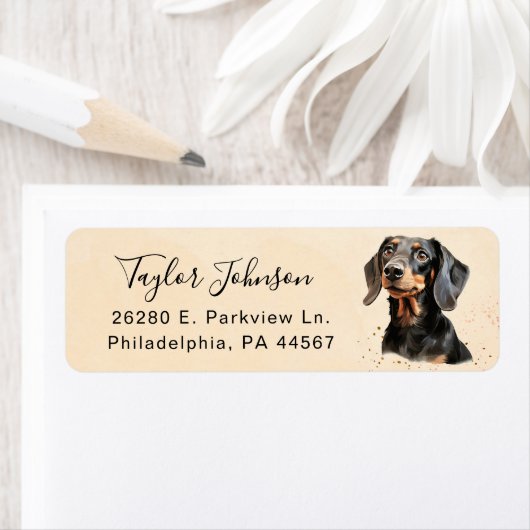 Dachshund Return Address Label (Insitu)