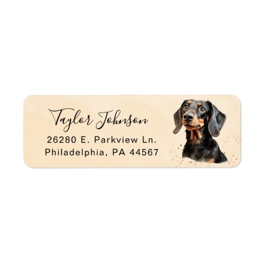 Dachshund Return Address Label (Voorkant)