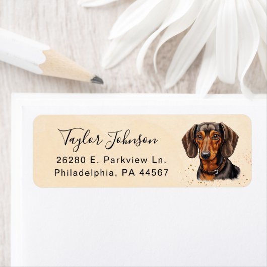 Dachshund Return Address Label (Insitu)