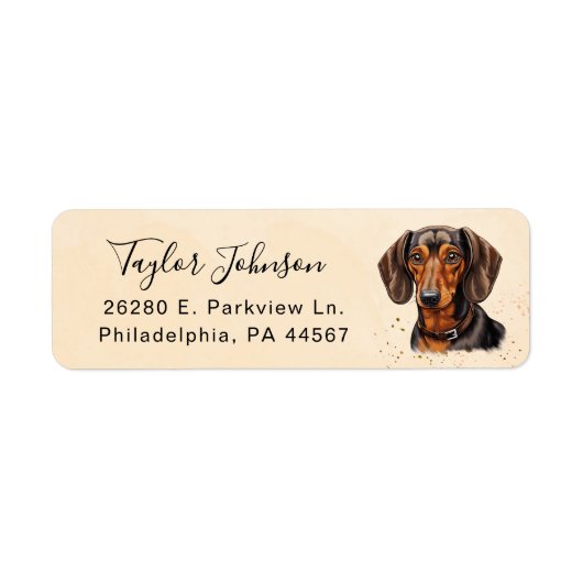 Dachshund Return Address Label (Voorkant)
