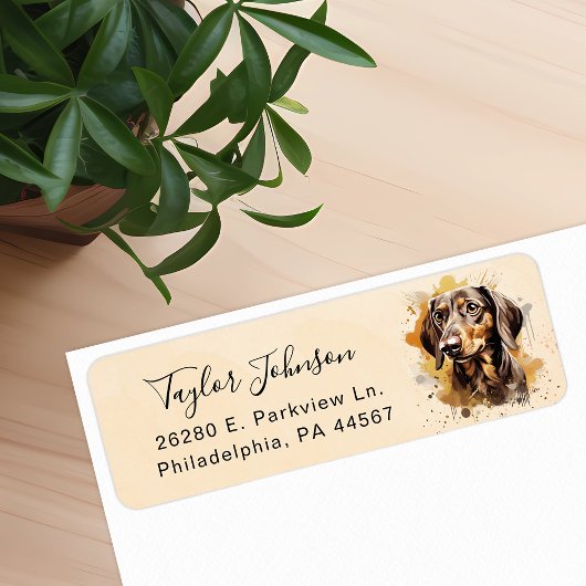 Dachshund Return Address Label