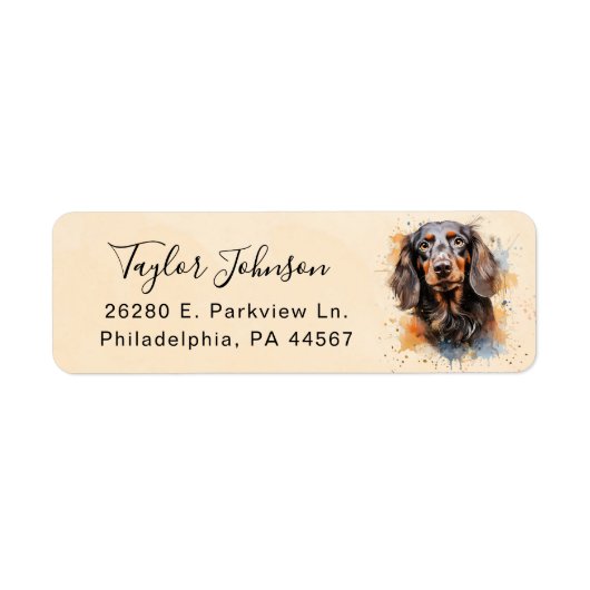 Dachshund Return Address Label (Voorkant)