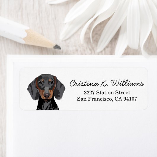 Dachshund Return Address Label (Insitu)