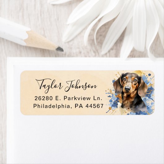 Dachshund Return Address Label (Insitu)