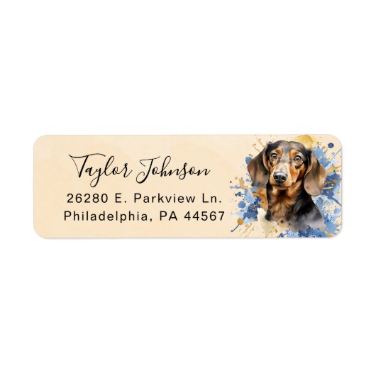 Dachshund Return Address Label (Voorkant)