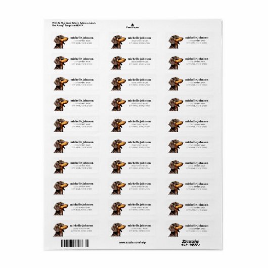 Dachshund Return Address Labels (Full Sheet)