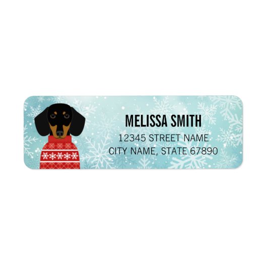 Dachshund Return Address Labels (Voorkant)