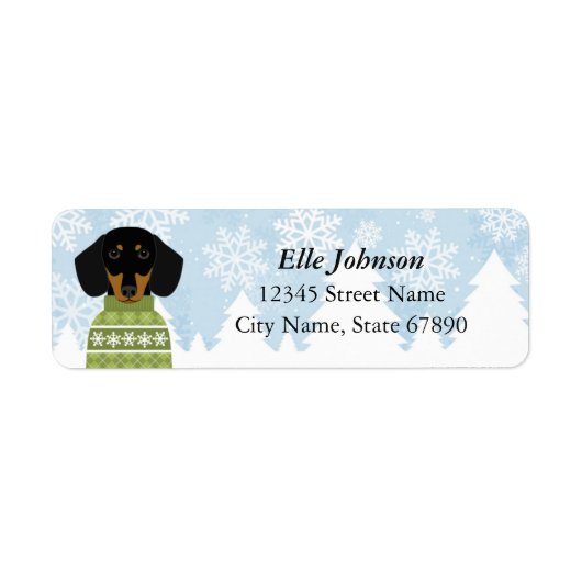 Dachshund Return Address Labels (Voorkant)