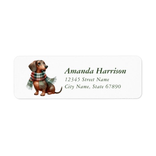 Dachshund Return Address Labels (Voorkant)