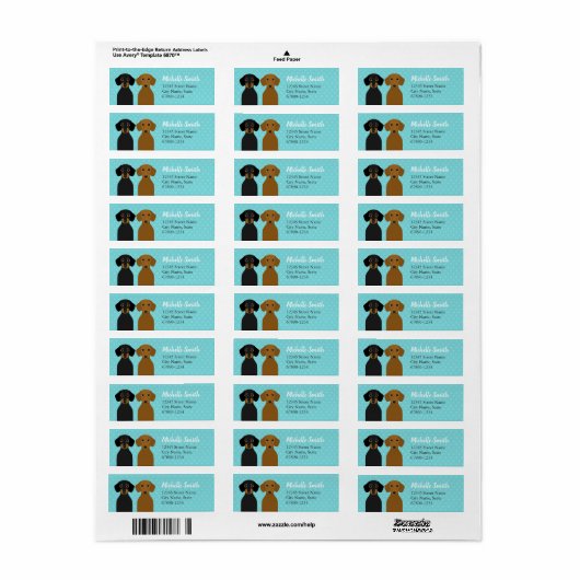 Dachshund Return Address Labels (Full Sheet)