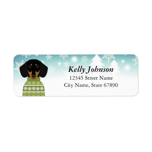 Dachshund Return Address Labels (Voorkant)