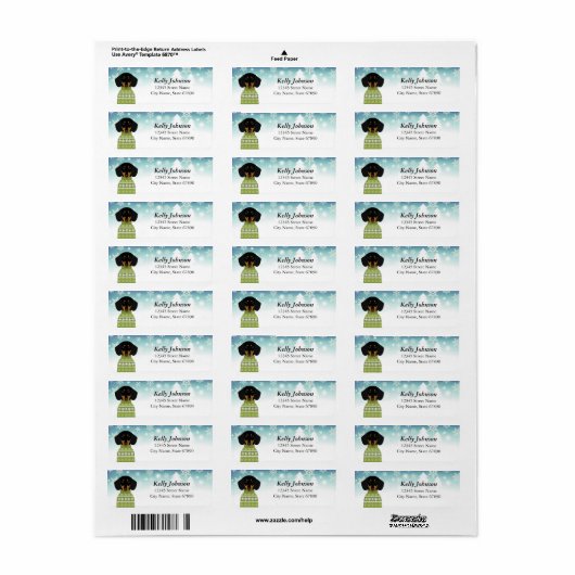 Dachshund Return Address Labels (Full Sheet)