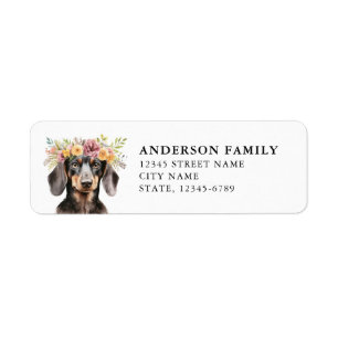 Dachshund Return Address Labels