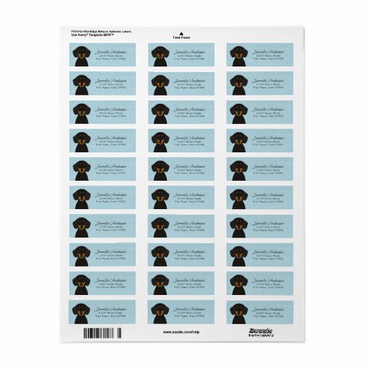 Dachshund Return Address Labels (Full Sheet)