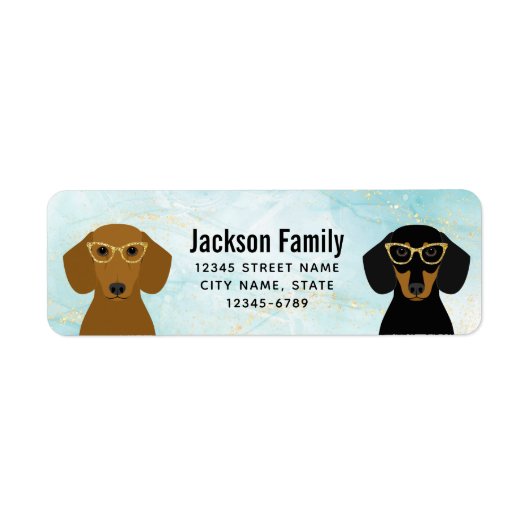 Dachshund Return Address Labels (Voorkant)