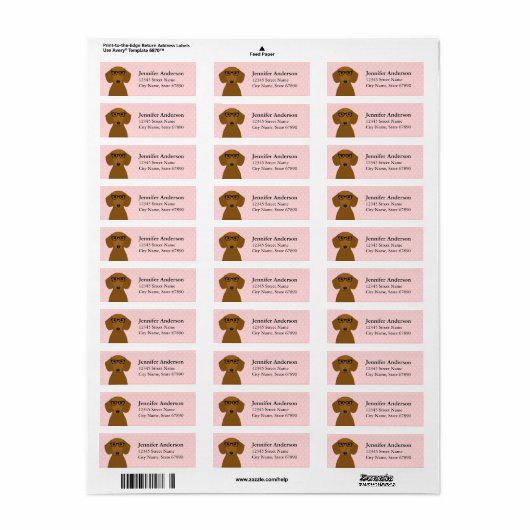 Dachshund Return Address Labels (Full Sheet)