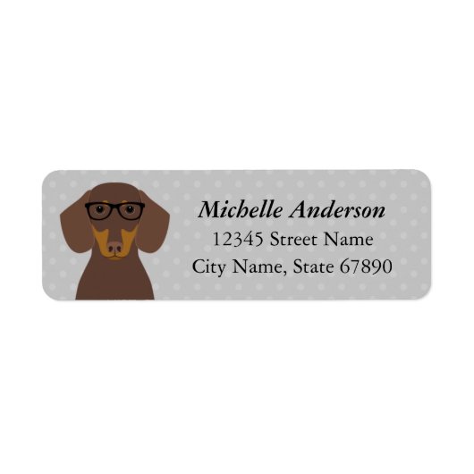 Dachshund Return Address Labels (Voorkant)