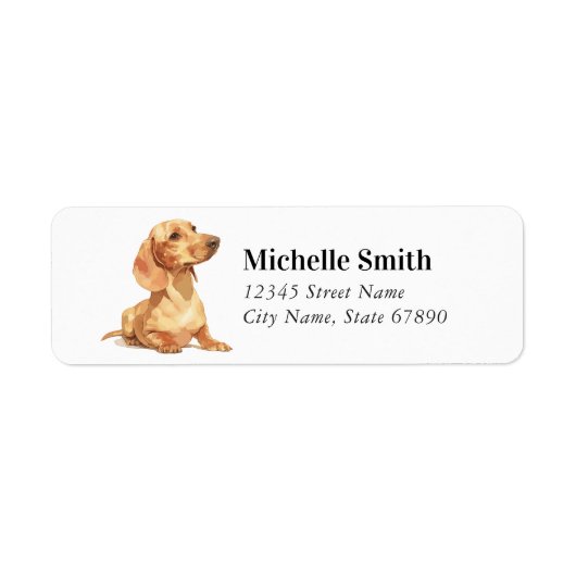 Dachshund Return Address Labels (Voorkant)
