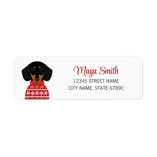 Dachshund Return Address Labels (Voorkant)