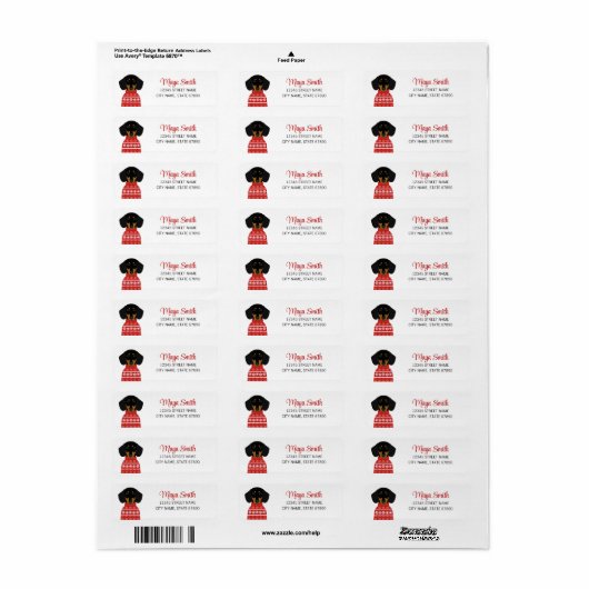 Dachshund Return Address Labels (Full Sheet)